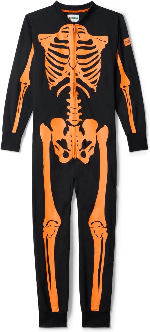 Tipsy Elves Halloween Skeleton Costume for Women - Comfy Easy Adult Onesie Jumpsuit - Front and Back Print with Zip Up Mask