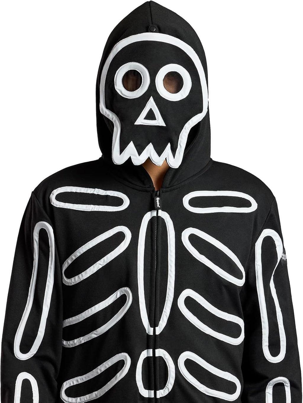 Tipsy Elves Halloween Skeleton Costume for Women - Comfy Easy Adult Onesie Jumpsuit - Front and Back Print with Zip Up Mask
