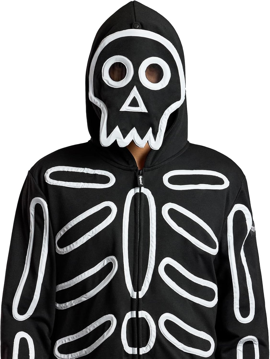 Tipsy Elves Halloween Skeleton Costume for Women - Comfy Easy Adult Onesie Jumpsuit - Front and Back Print with Zip Up Mask