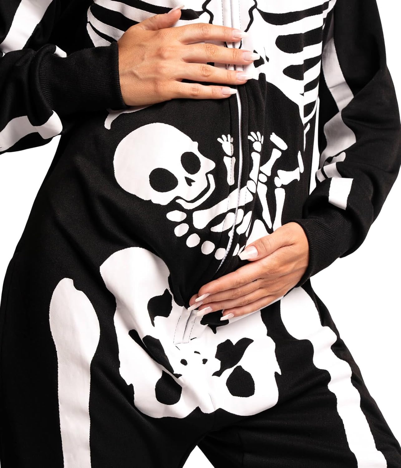 Tipsy Elves Halloween Skeleton Costume for Women - Comfy Easy Adult Onesie Jumpsuit - Front and Back Print with Zip Up Mask