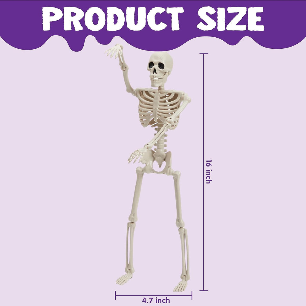 JOYIN 36" Halloween Skeleton Decor, 3FT Full Body Stayable Movable Joints, Posable Hanging Skeletons for Halloween Decoration, Yard, Graveyard, Haunted House Props, Spooky Scene Party Favor