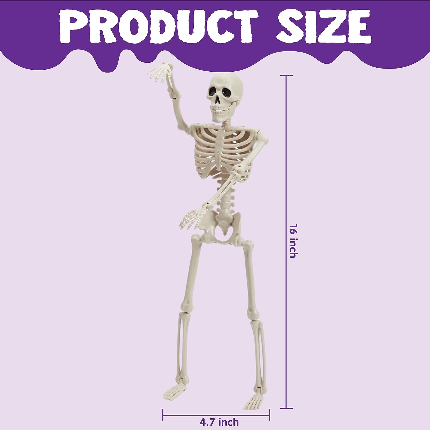 JOYIN 36" Halloween Skeleton Decor, 3FT Full Body Stayable Movable Joints, Posable Hanging Skeletons for Halloween Decoration, Yard, Graveyard, Haunted House Props, Spooky Scene Party Favor