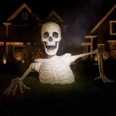 🎃Halloween sale 🔥 Towering Skeleton with LED Eyes u0026 Haunting Sounds👻