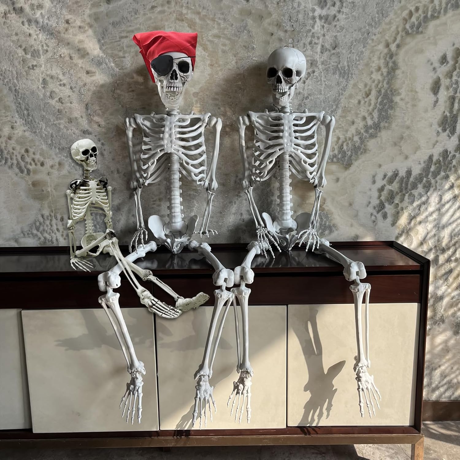 5.4Ft Halloween Skeleton - Life Size Full Body Realistic Human Bones with Posable Joints for Halloween Pose Skeleton Prop Decoration
