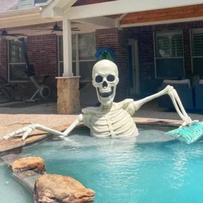 🎃Halloween sale 🔥 Towering Skeleton with LED Eyes u0026 Haunting Sounds👻