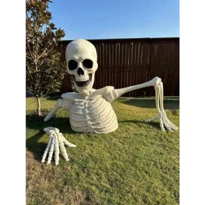 🎃Halloween sale 🔥 Towering Skeleton with LED Eyes u0026 Haunting Sounds👻