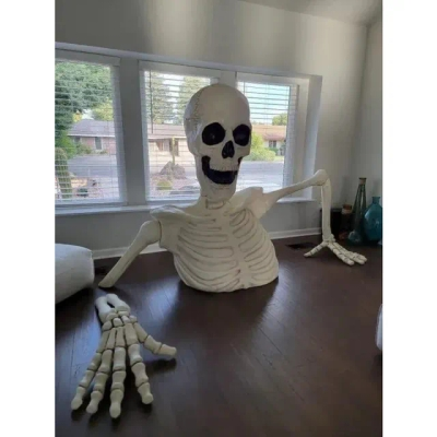 🎃Halloween sale 🔥 Towering Skeleton with LED Eyes u0026 Haunting Sounds👻